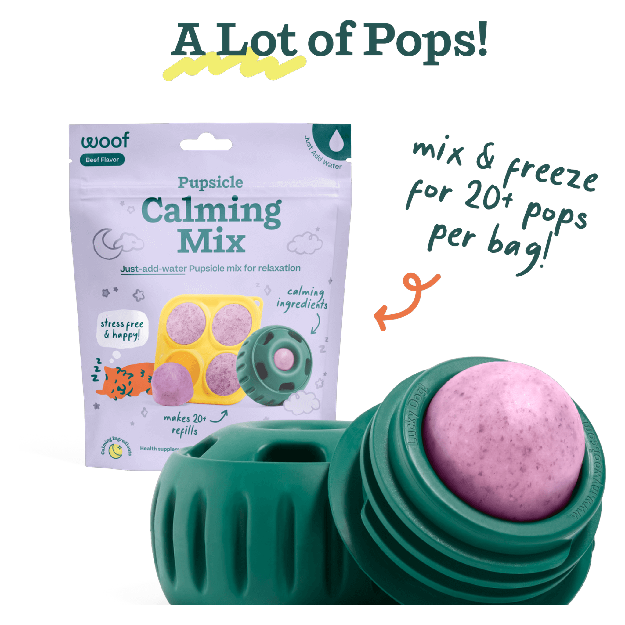 Woof Calming Pupsicle Mix key ingredients