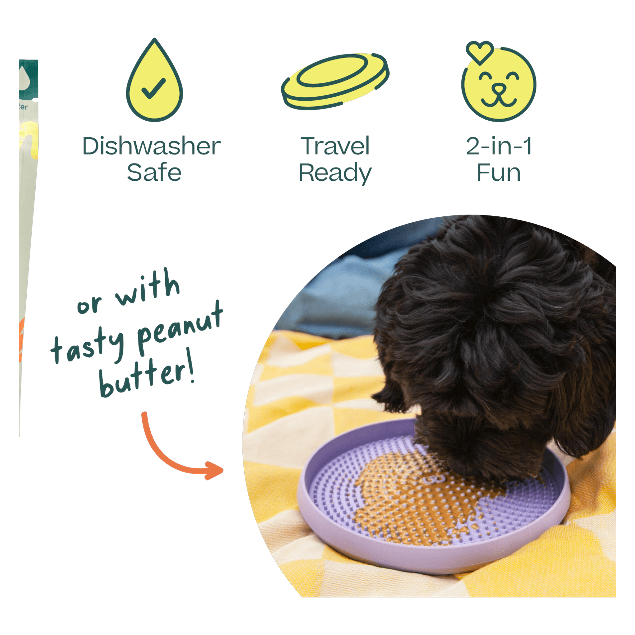 Fly n' Feed is made from tooth-friendly, dishwasher-safe rubber