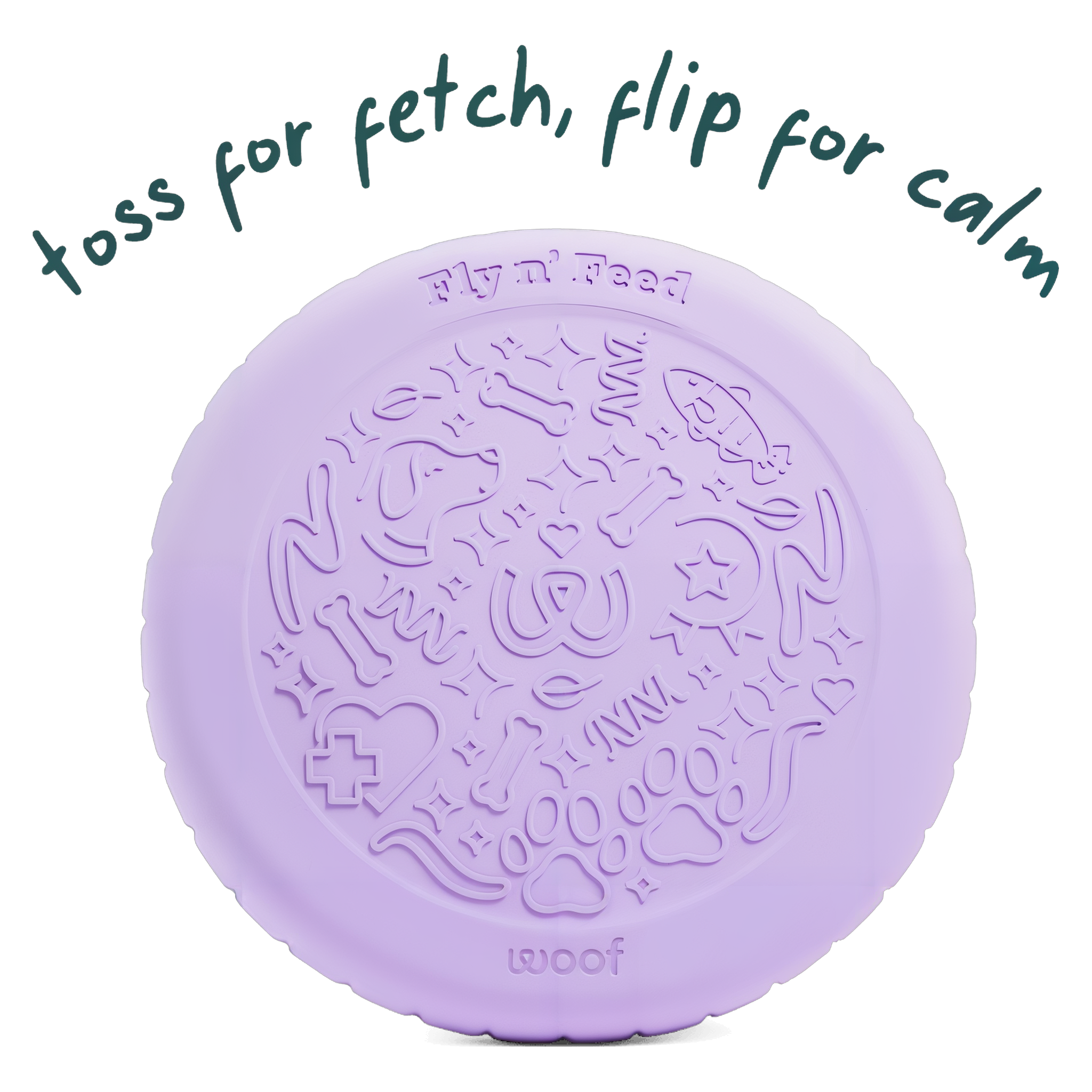 Woof Fly n' Feed 2-in-1 flying disc and lick mat for dogs