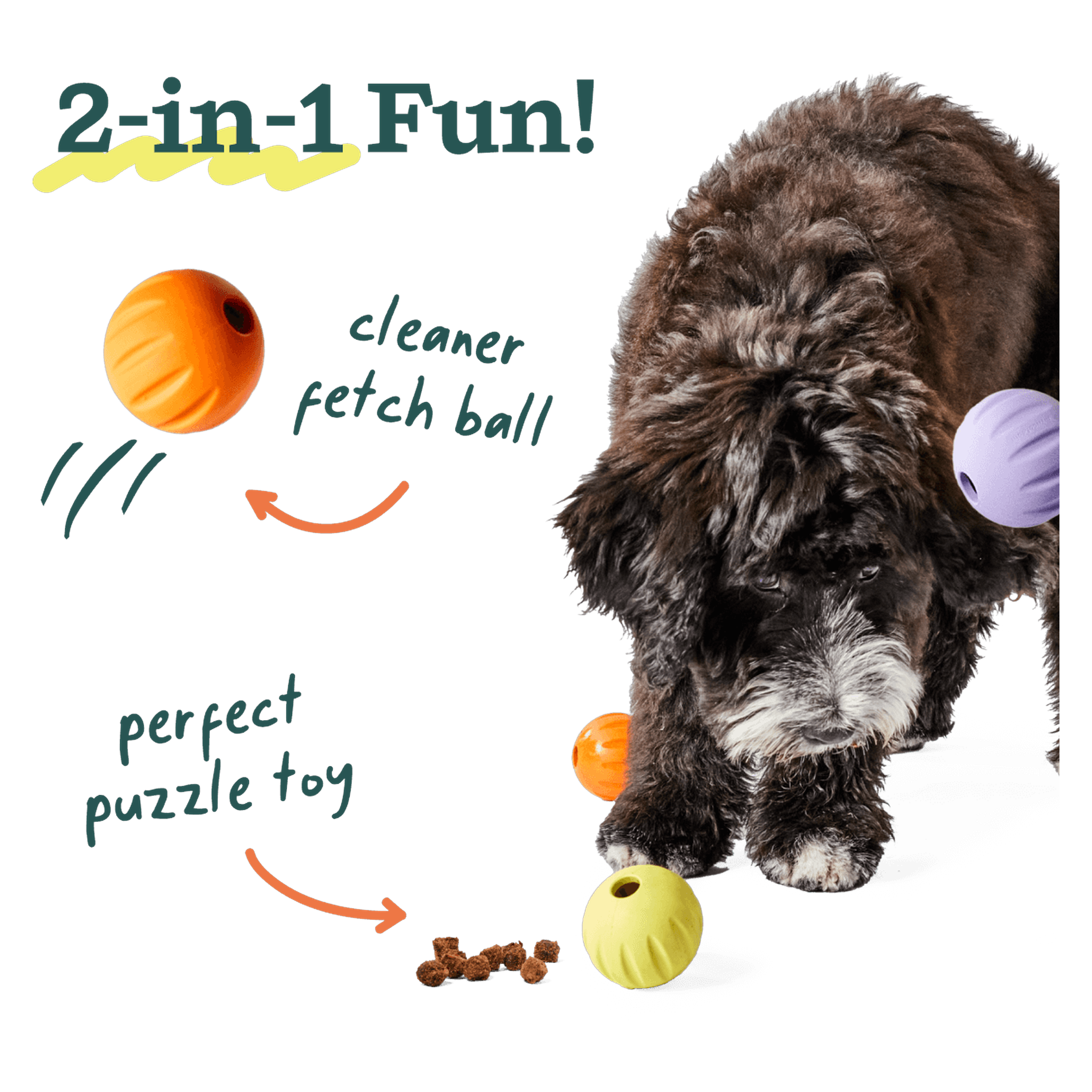 Flyball fetch mode: launcher-friendly rubber ball