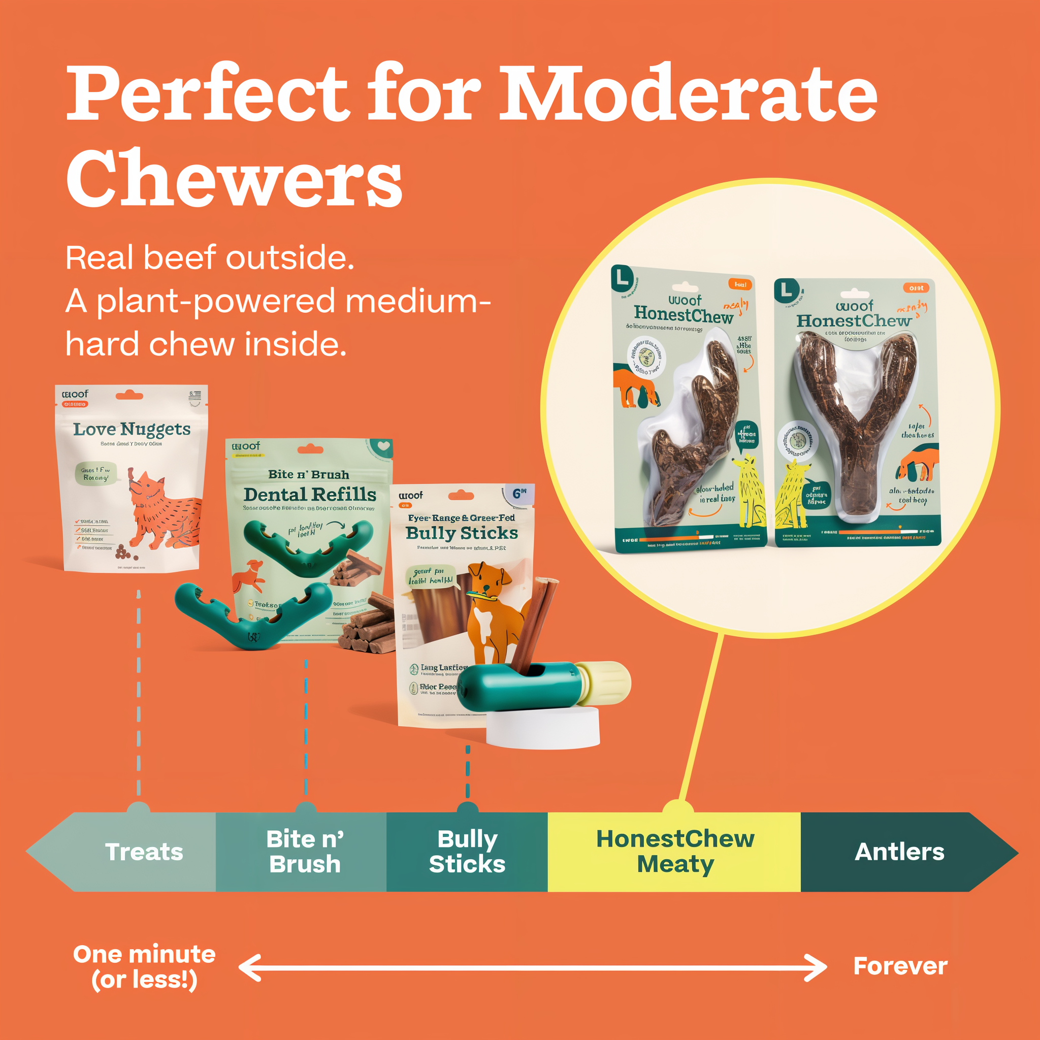 HonestChew Meaty available in Antler and YGnawt shapes