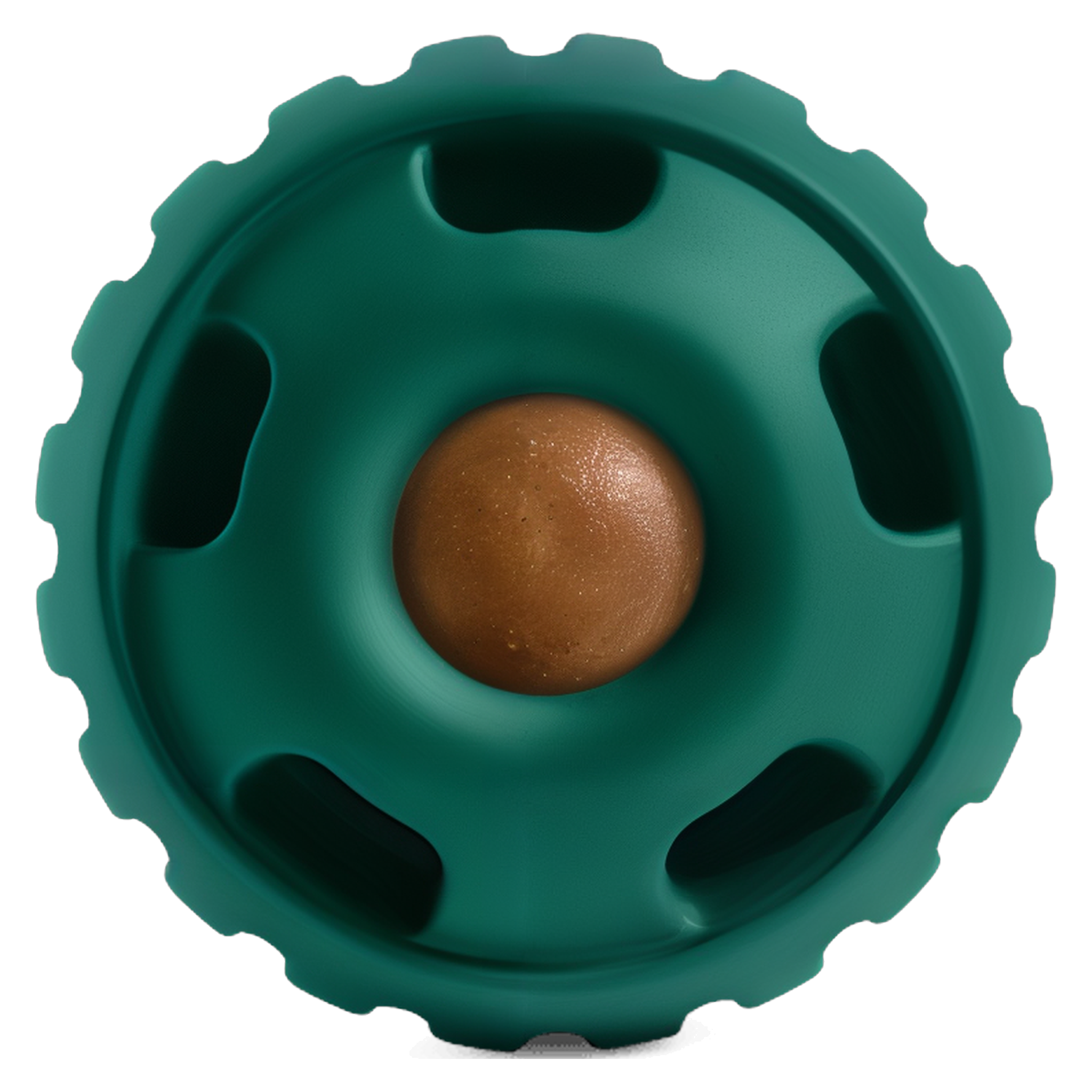 Woof Pupsicle treat-dispensing dog toy in Forest Green, Small (10-25 LBS)