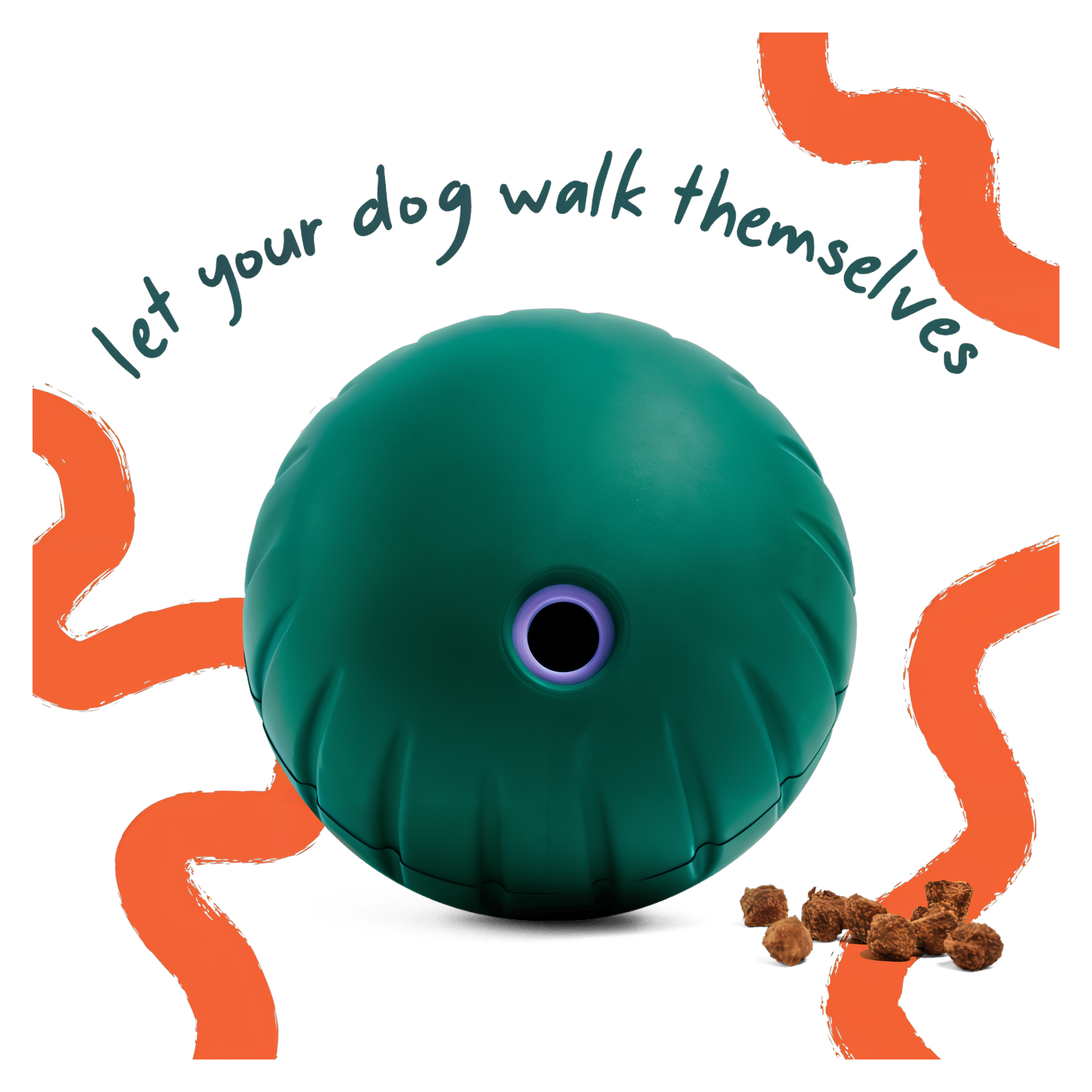 Woof Walkabout rolling slow feeder and puzzle toy for dogs, Small (Holds 1 Cup)