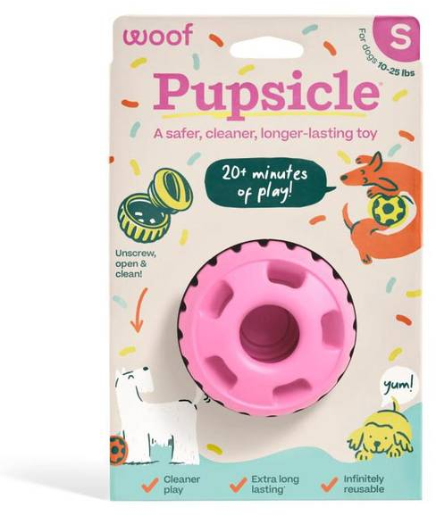 Woof Small Birthday Pink Pupsicle Dog Toy - small size