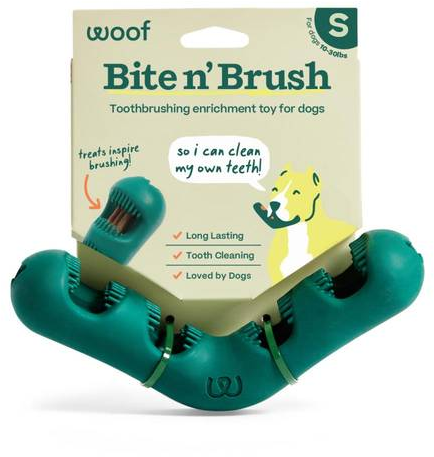 Woof Small Bite n' Brush, small size for dogs