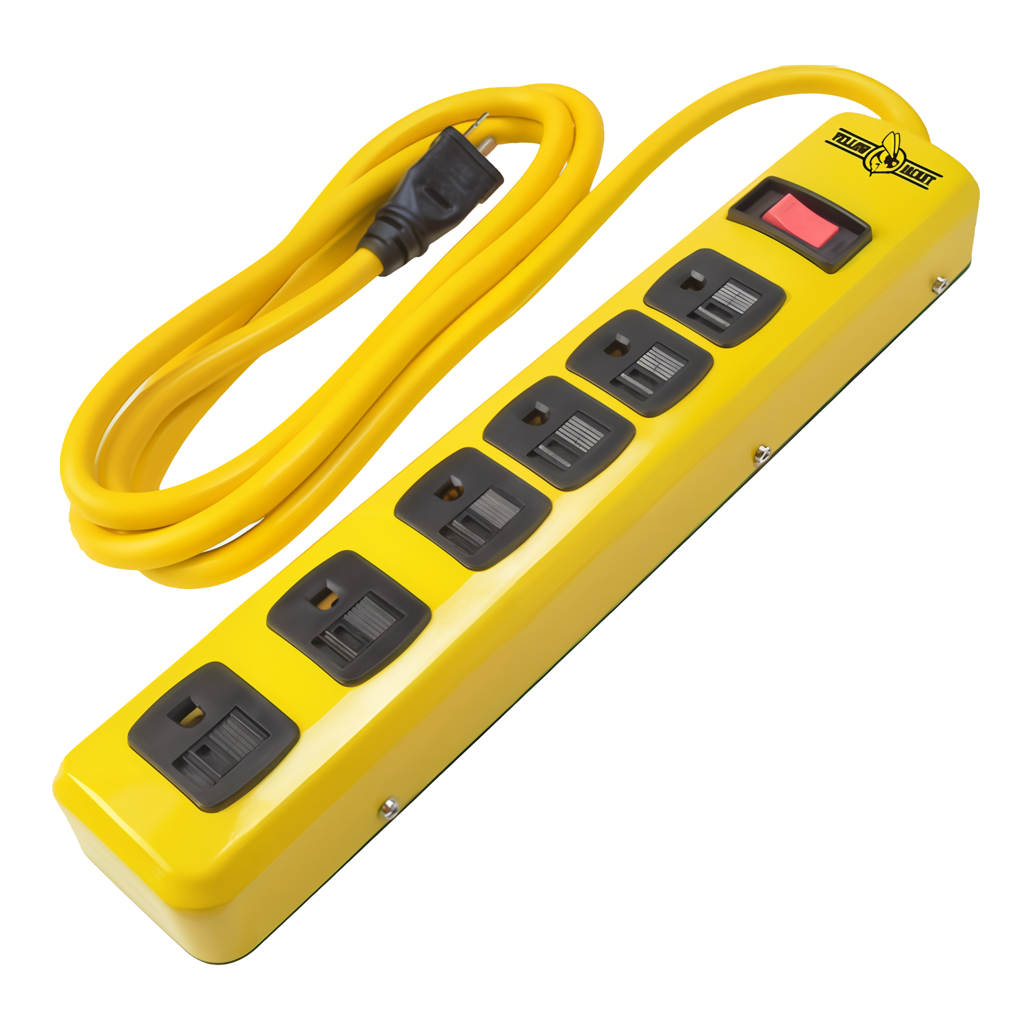 Yellow Jacket Heavy Duty Metal Power Strip with 6 Outlets