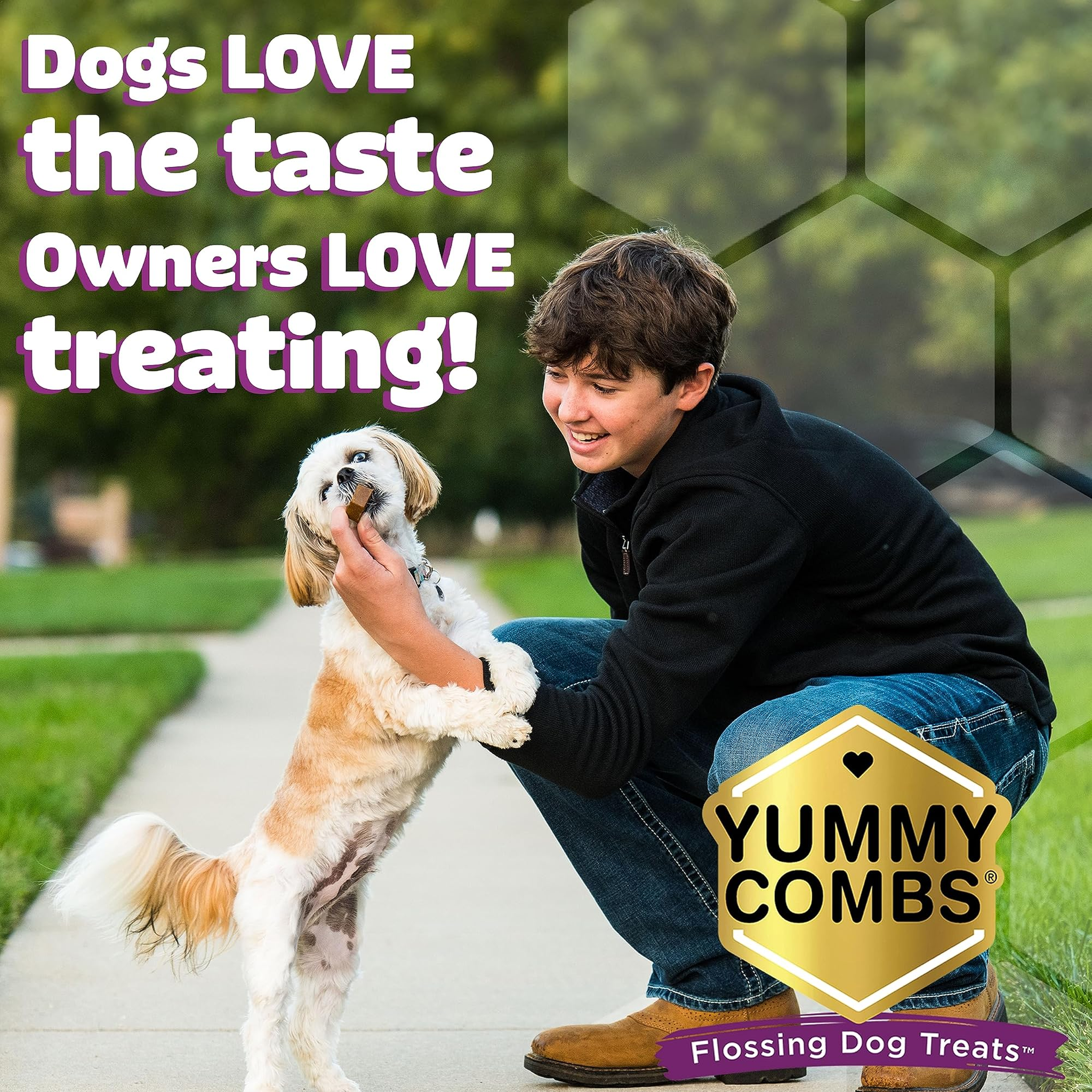 Dogs love the taste and owners love treating with Yummy Combs