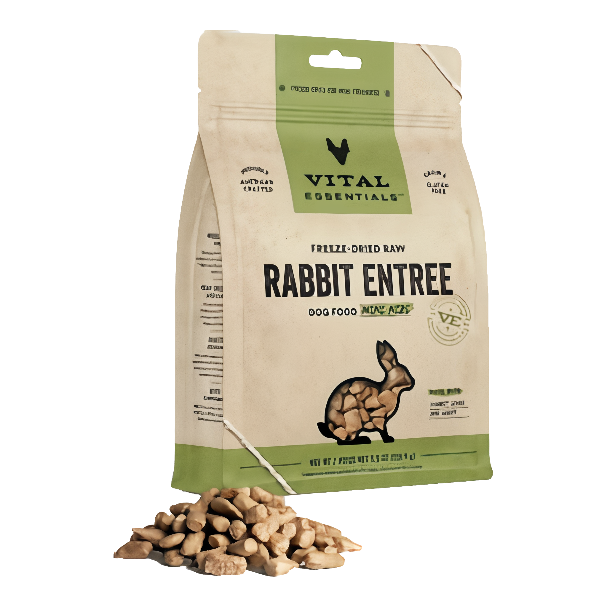 Vital Essentials Freeze-Dried Mini Nibs Rabbit Dog Food, 5.5 oz package. #5.5 oz