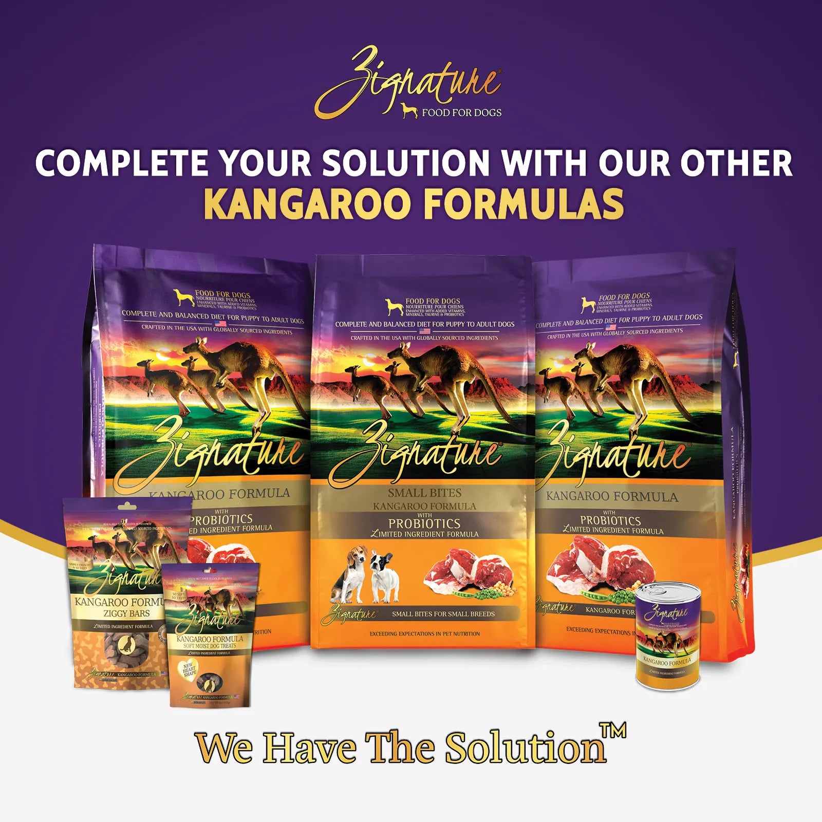 Zignature Kangaroo Formula Dry Dog Food — product highlights tile 6