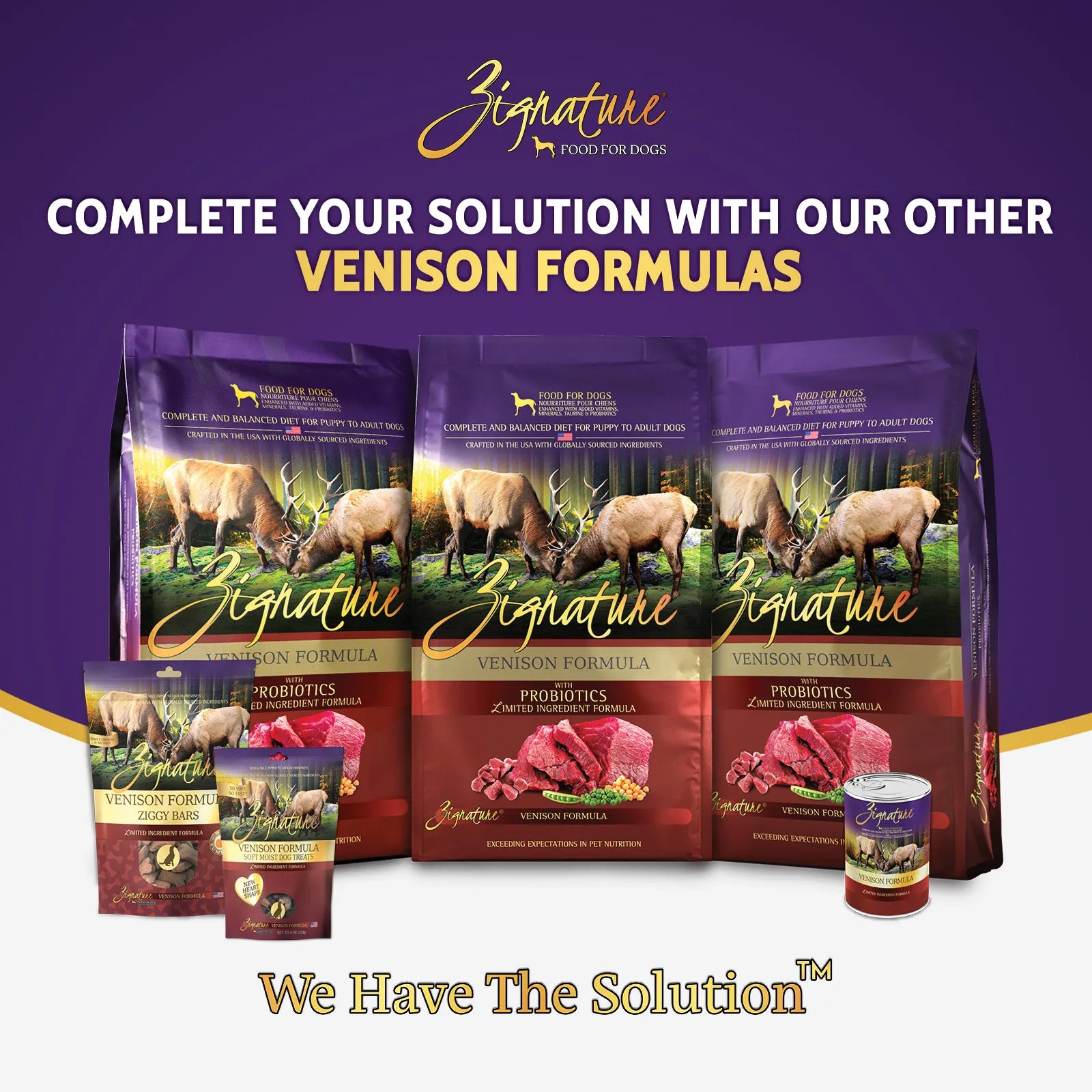 Zignature Venison Formula Dry Dog Food — product highlights tile 6
