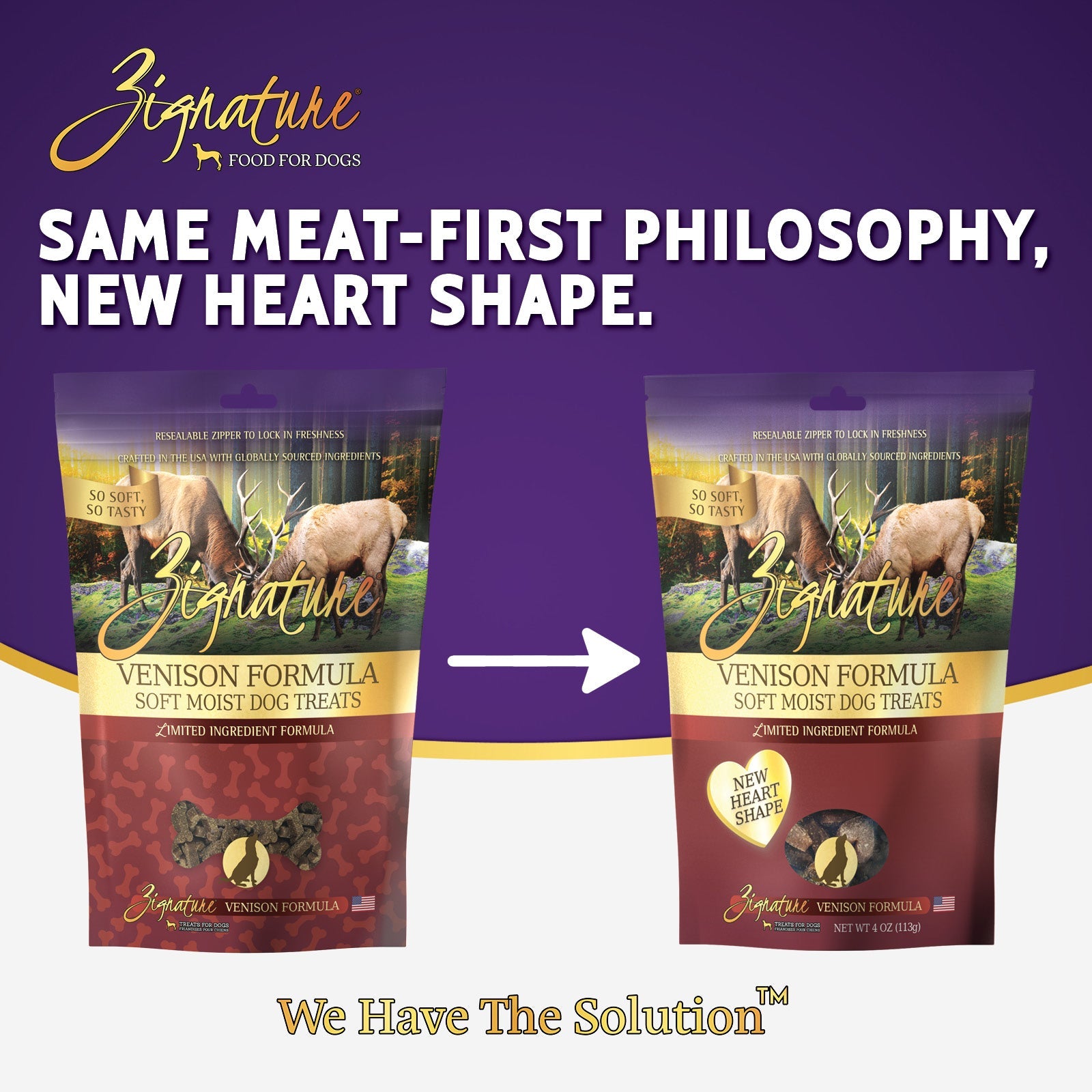 Zignature Venison Formula Soft Moist Dog Treats — product highlights tile 1