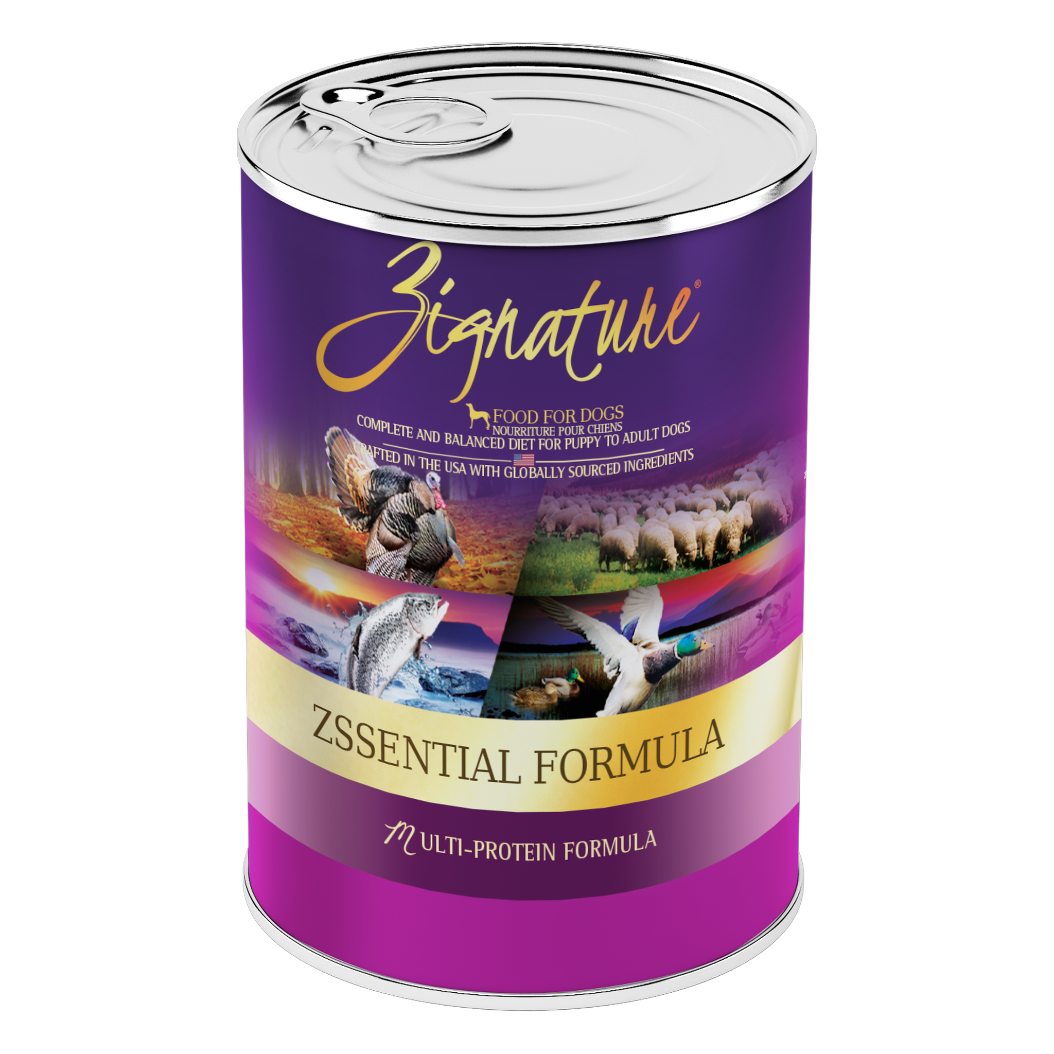 Zignature Zssential Formula Wet Dog Food package