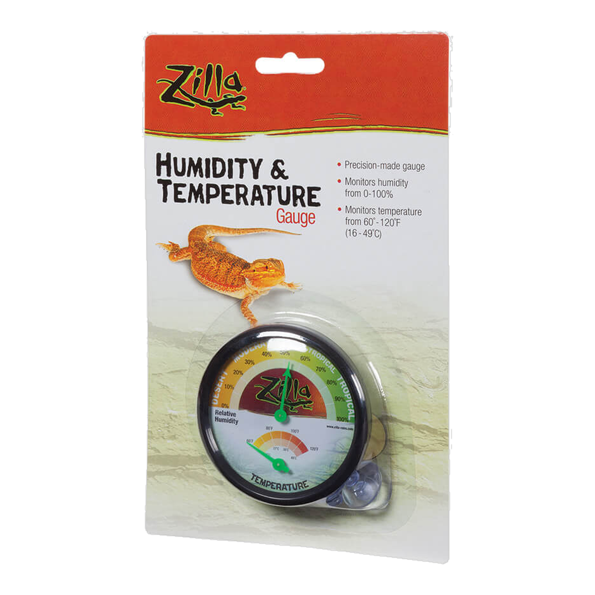 Zilla Humidity and Temperature Gauge in retail packaging, front
