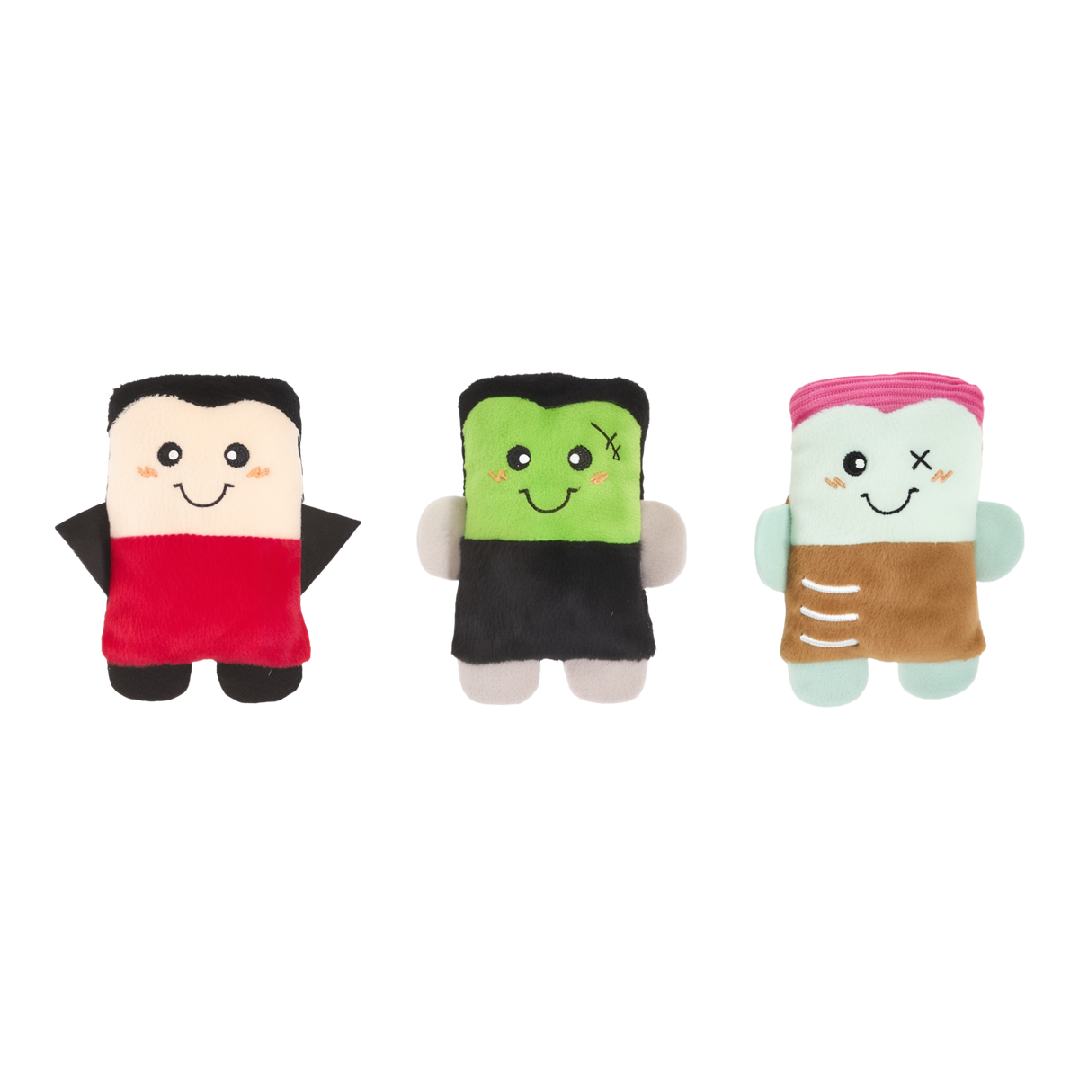 ZippyPaws Halloween Miniz Monsters 3-Pack 2026 edition three small squeaky plush monster dog toys