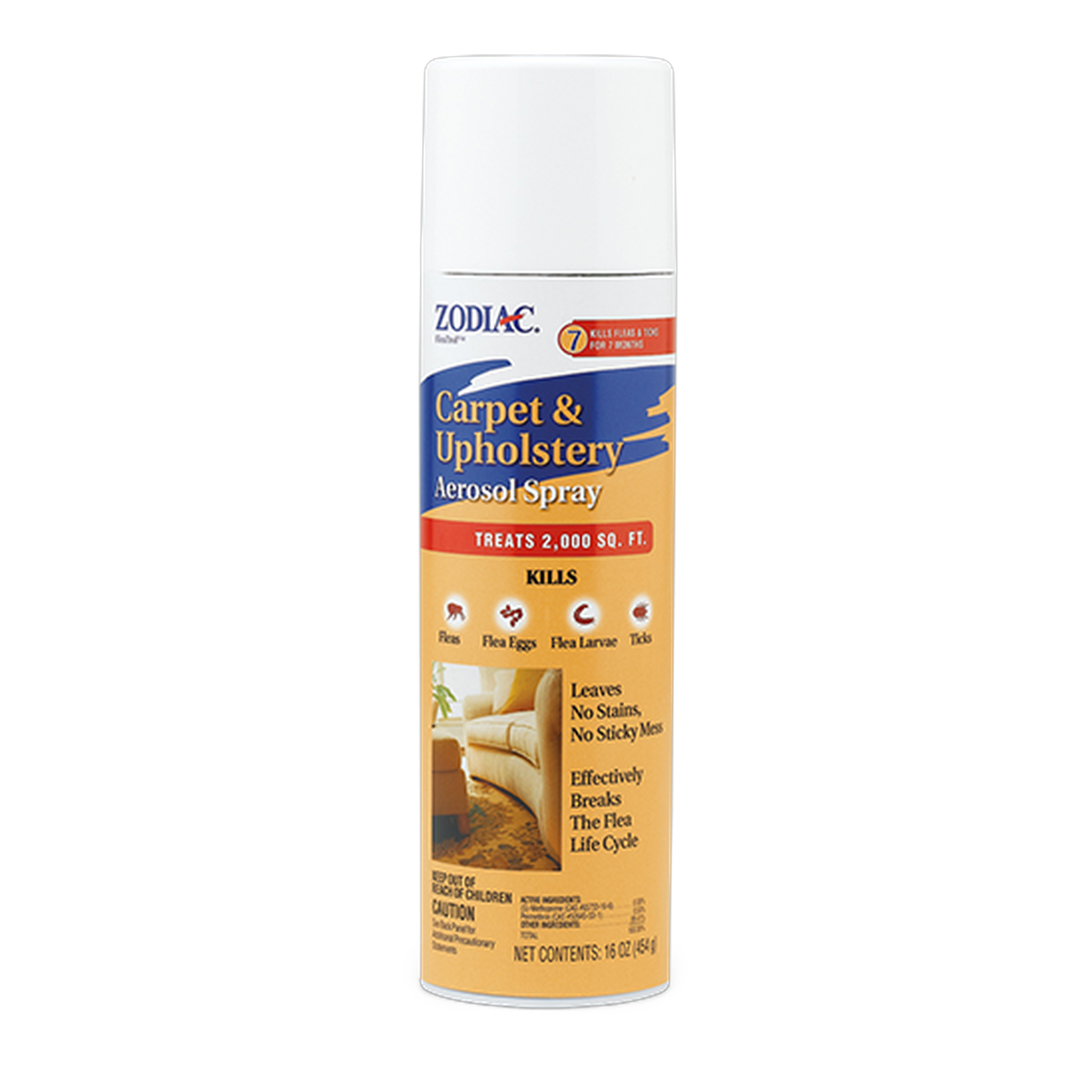Zodiac Carpet and Upholstery Aerosol Spray can, front label