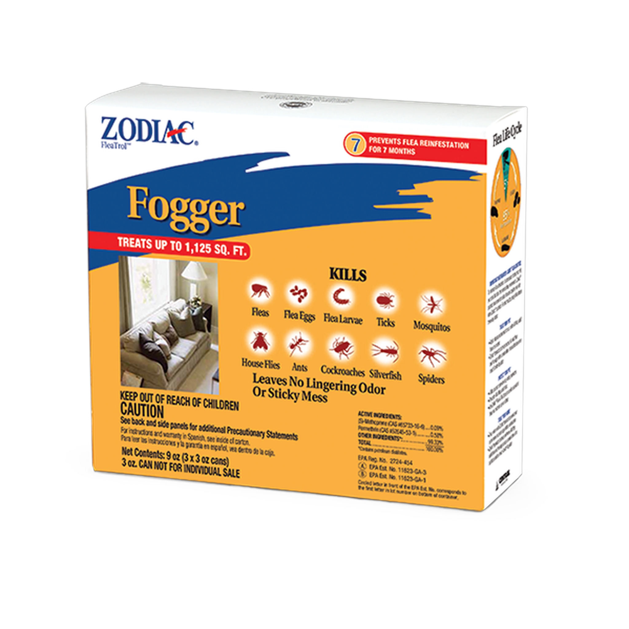 Zodiac Fogger 3-pack carton, home flea and tick fogger treating up to 1,125 square feet #Per Unit