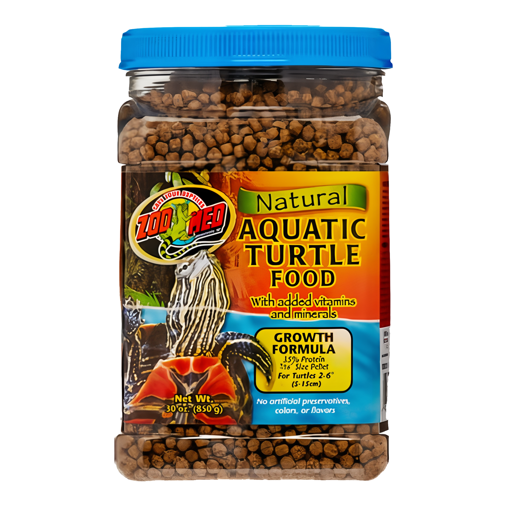Zoo Med Natural Growth Formula Aquatic Turtle Food, 30 oz container #30 oz