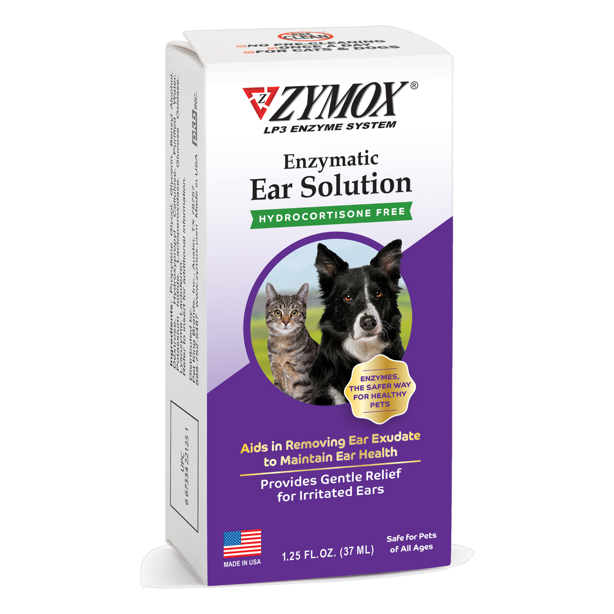 Zymox Enzymatic Ear Solution Hydrocortisone Free packaging